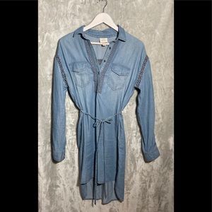 Knox Rose Blue mini  dress dress with belt  long sleeves Knox rose size XS mini